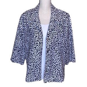 Toni Marie Black & White Shirt/Jacket Size Petite M
